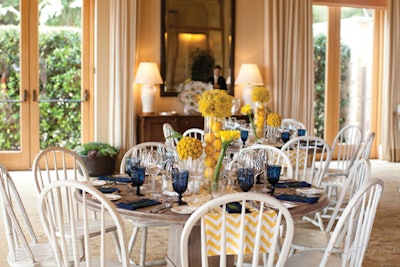 Coastal Ranch Chairs and Trestles Table. Chris and Kristen Photography