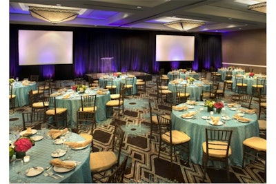 Grand Ballroom – Gala: The newly renovated Grand Ballroom boasts chic, new carpeting and neutral wall treatments—the perfect canvas for any themed social soirée or gala.