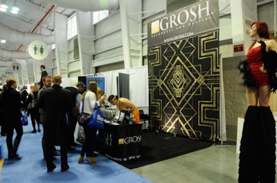 Leveraging the popularity of Gatsby-theme events, Grosh displayed its new backdrop modeled after the movie posters for Baz Luhrmann’s The Great Gatsby.