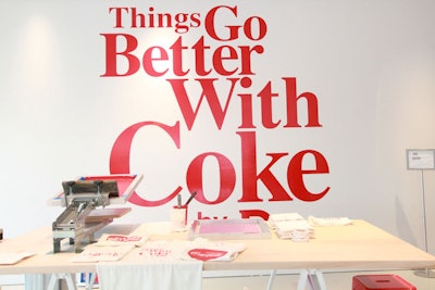Guests could get T-shirts screen-printed with vintage Coca-Cola marketing slogans and graphics.