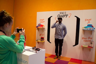 One of the most popular features of the hub was the photo booth, where guests could pick up props related to the day’s theme and have photos taken with the Nokia Lumia 1020, which features a 41-megapixel camera. To encourage social interaction, attendees could tweet or Instagram their snaps with the hashtag #MsftAW for the chance to win V.I.P. tickets to see DJs Avicii and Cazzette spin at Microsoft’s Wednesday night Advertising Week event.