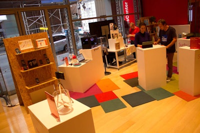 While the overall look of the hub didn’t dramatically change from day to day, the content and items on display did. “We wanted to use merchandise and gifting as storytelling content,' said Shechtman. For example, on creation day, attendees could take home 'design a bag' kits; on sports day, hand-stitched baseballs were handed out.