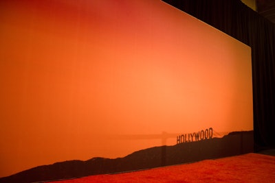 This year's gala honored artist Ed Ruscha, who allowed a reproduction of his drawing of the Hollywood sign to be used as the step-and-repeat.