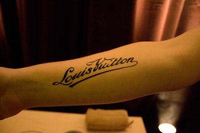 Gala sponsor Louis Vuitton offered guests glitter tattoos fom Glitter Tattoo New York.
