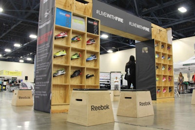 Reebok curated a pop-up shop featuring fitness apparel and sneakers for attendees to purchase at the expo.
