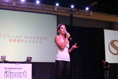 Fitness celebrity Jillian Michaels addressed fans about industry trends and introduced her new class, Bodyshred, which she debuted at the fitness expo.