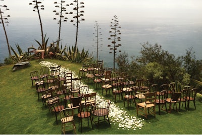 Mixed Farm Chair Ceremony Seating at Big Sur, CA