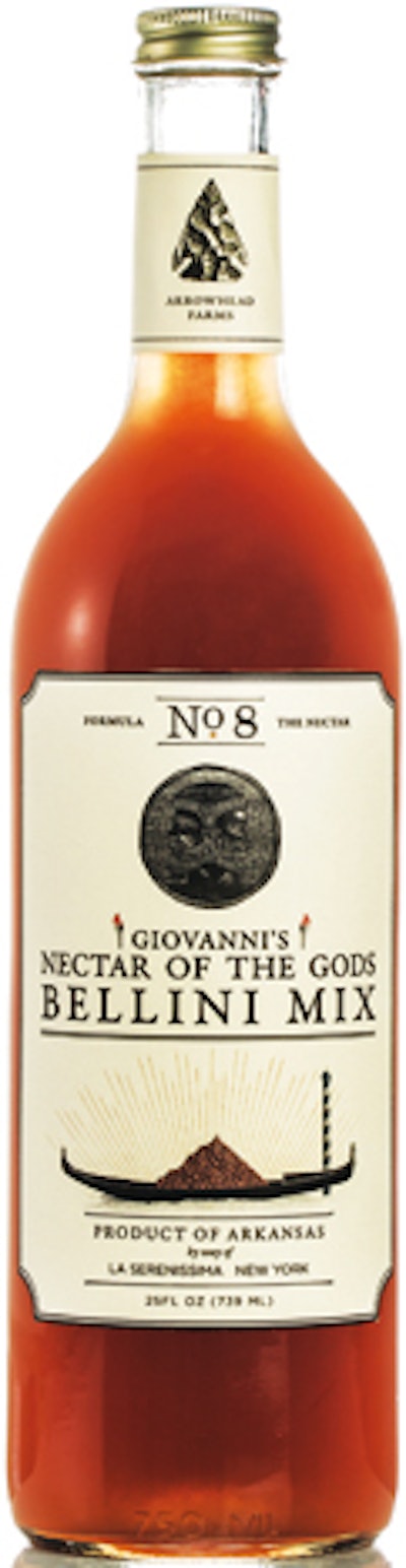 Giovanni’s Nectar of the Gods Bellini mix, $28; ­arrowheadfarms.com