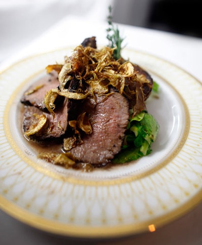 Seared rib steak with frizzled artichokes, by Marcey Brownstein Catering & Events