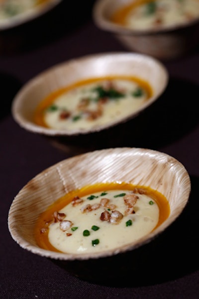 The Elm's Paul Liebrandt offered red kuri squash velouté with comté chantilly cream.