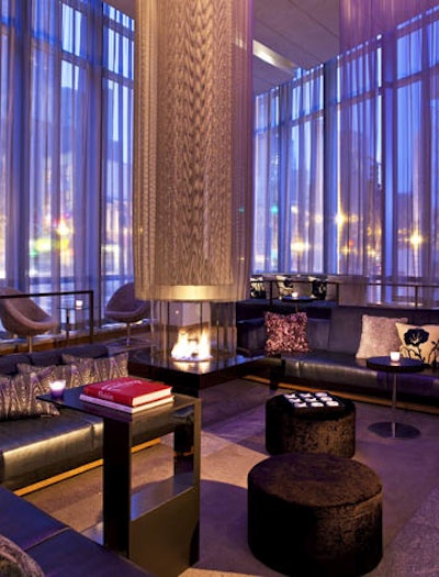 Cozy up by the W Lounge fireplace