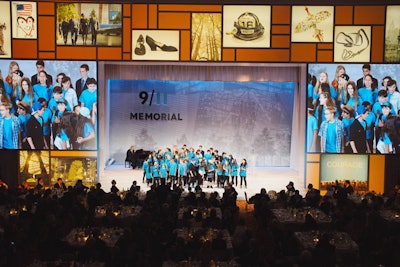 To bring the gala to a close, the Broadway Youth Ensemble performed alongside children born on September 11.