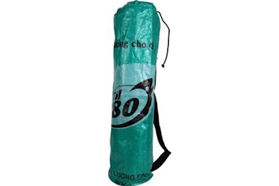 Environmentally friendly yoga bag made from recycled Vietnamese rice bags