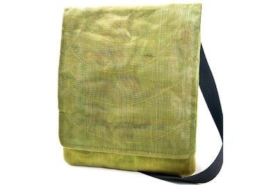 Ultra hip cross-body bag made from repurposed netting