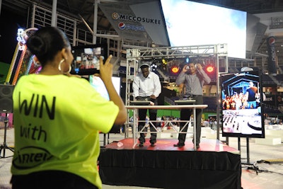 Intel’s virtual DJ booth encouraged attendees to get their hands dirty behind the decks.