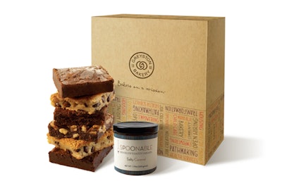 Gourmet six-piece brownie assortment and luscious spoonable caramel