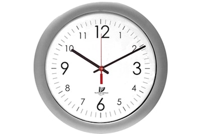 Contemporary wall clock featuring stylish black Arabic numerals