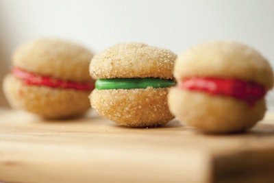 Shortbread cookie sandwiches, $42 for 50; thumbscookies.com