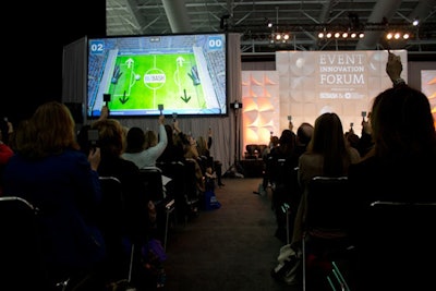 SwarmWorks engaged attendees with a game of virtual pong at the Event Innovation Forum.