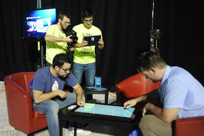 Intel and Lenovo brought air hockey into the digital age with a high-tech version of the game.