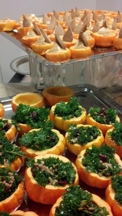Jewell Events Catering treated attendees to a mix of sweet and savory stuffed pumpkins.