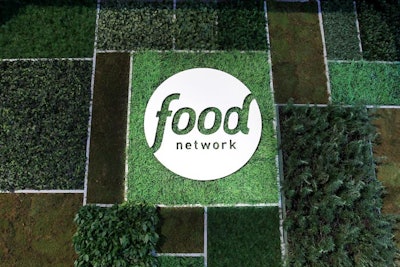 Stone Dog Studios constructed a 10- by 10-foot wall displaying the Food Network logo in its Brooklyn studio. Once it was delivered to Pier 92, the wall was planted with fresh basil and rosemary and installed behind one of the bars, allowing bartenders to add fresh herbs to the evening’s signature cocktails.
