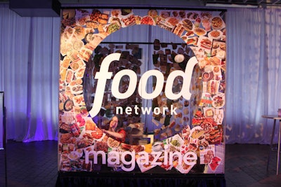 To represent the Food Network magazine, artist Clare Herron spent the event inside an 8- by 8-foot Plexiglas cube with stacks of back issues and a pair of scissors. Throughout the evening, she created a collage by taping magazine cutouts to the walls. “By the end of the night, it was one big art piece,” Blatter said.