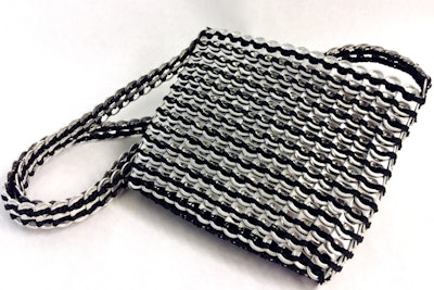 Elegant pop-tab shoulder bag handmade by artisans in Honduras