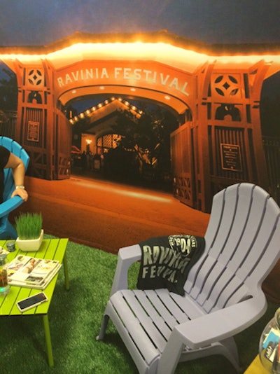 Ravinia showcased a grassy booth complete with Adirondack chairs and a backdrop of the concert venue.