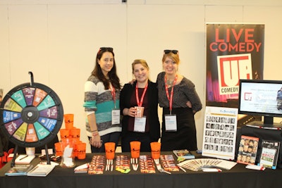 The team from Up Comedy Club met with event professionals on the BizBash IdeaFest trade show floor.