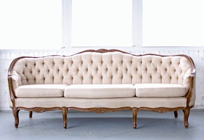 Perry sofa, $550, available in the New York area from Patina Vintage Rentals