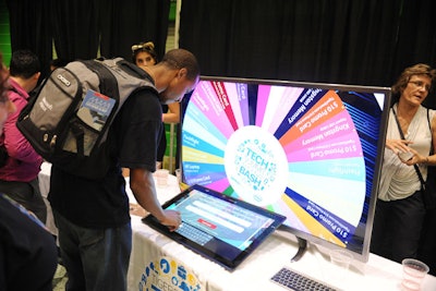 One of the most popular stops of the summit was at the TigerDirect Wheel of Technology, which awarded tech prizes to those who tracked visits at 20 different exhibiting booths.