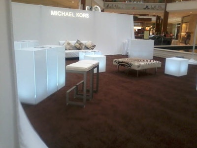 White Acrylic Bar Cubes And Pedestals Lighted