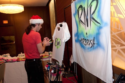 At the 'Gum Drop Graffiti T-Shirt Station,' guests could have tees personalized. The station drew the longest line.