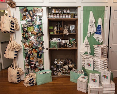 Instead of handing out gift bags, organizers displayed several items in a closet and let guests choose pieces they wanted.