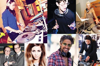 (Clockwise from top left) DJ Lecks, JD Samson, Mia Moretti, DJ Limbs, Michaelangelo L'Acqua, Harley Viera-Newton, AndrewAndrew