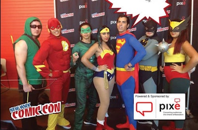 Attendees at the NYCC Pixe photo booth