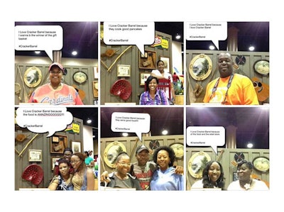 Fans shared why they love Cracker Barrel at the Pixe photo booth.