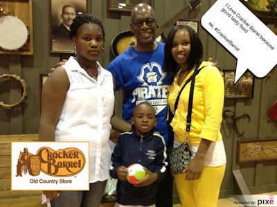 Fans shared why they love Cracker Barrel at the Pixe photo booth.