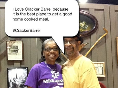 Fans shared why they love Cracker Barrel at the Pixe photo booth.