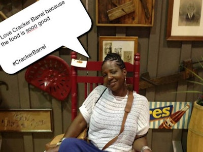 Fans shared why they love Cracker Barrel at the Pixe photo booth.