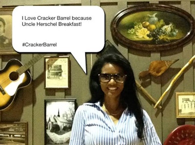 Fans shared why they love Cracker Barrel at the Pixe photo booth.