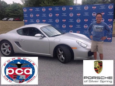 Fans share their love for their Porsche car at the Pixe powered photo booth.