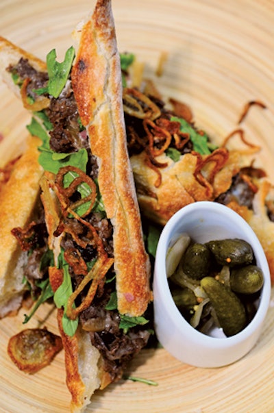 The “Still Awake From Last Night” breakfast spread, featuring a Philly cheesesteak sandwich, by the Borgata Hotel Casino & Spa in Atlantic City