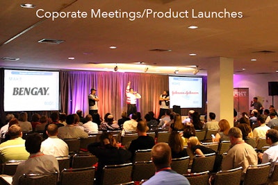Corporate meetings/product launches