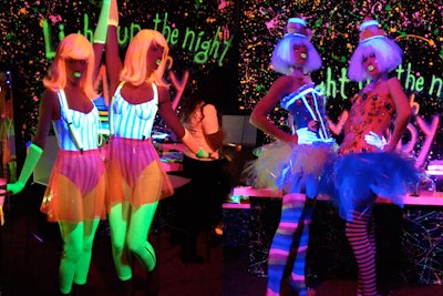 Glow-in-the-dark neon girls