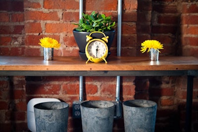 Clock and flower decor