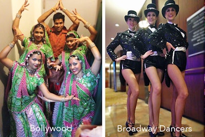 Bollywood and Broadway dancers