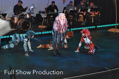 Full show productions, performers, bands, staging