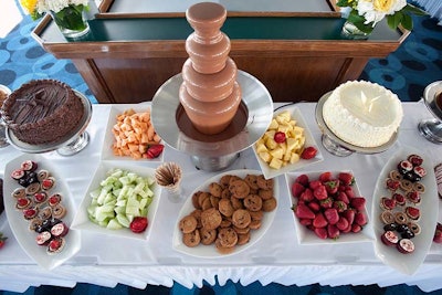 Our delectable chocolate fountain display